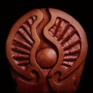 woodcarving of pearl in philippine mahogany